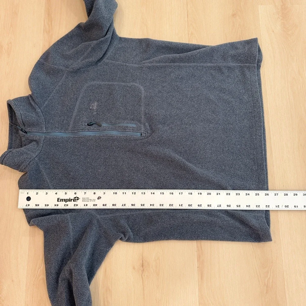 LL‎ Bean Trail Fleece Quarter Zip Pullover Lightweight Sweater L Gray Outdoor